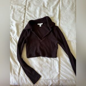 TopShop Collared Crop Top